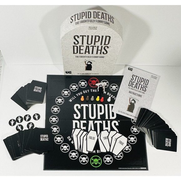 Stupid Deaths Card Board Game ‌Grim Reaper Fright Night Party Halloween Funny - Picture 1 of 11